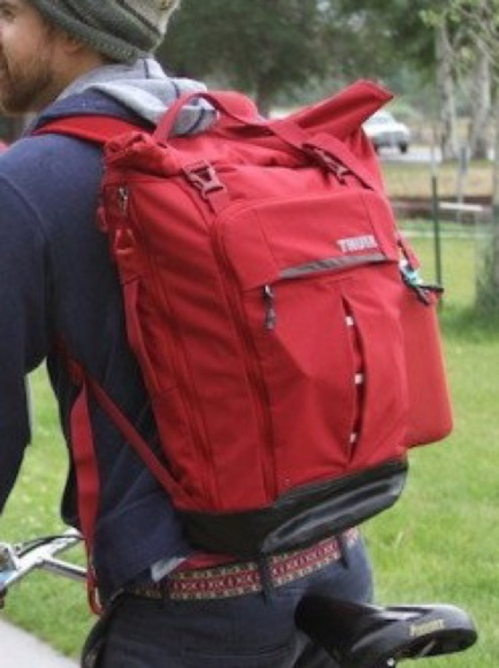 Thule Paramount 24L Daypack in Red Feather, a durable, roll-top backpack - Picture 8 of 11